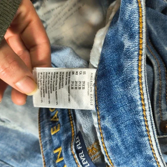 American Eagle NE(X)T Level Flex Skinny Ripped Distressed Denim Jeans Mens - Picture 8 of 13